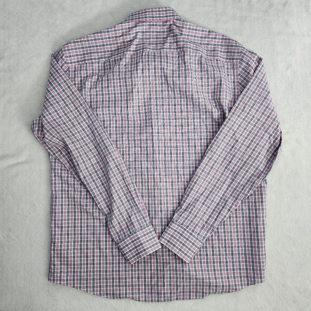 UNTUCKit Men's Wrinkle Free Checkered Cotton Button Up Dress Shirt Large - Picture 3 of 7